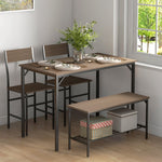Industrial 4 Piece Dining Table And Chair Set Kitchen Table