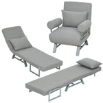 Single Sofa Bed, 3-in-1 Convertible Folding Chair Bed | Light Grey