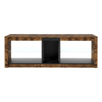 Tv Unit Cabinet Stand Led Storage Height Adjustable Living Room Wood Rgb | Brown