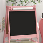 Kids Easel With Paper Roll, Blackboardboard, Storage | Pink