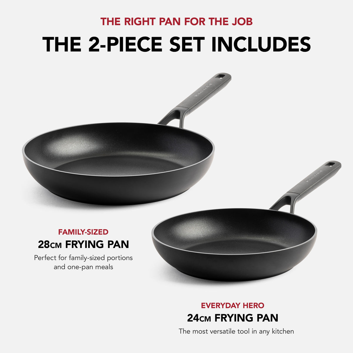 KitchenAid Cookware Forged Aluminium 2 Piece Frying Pan Set