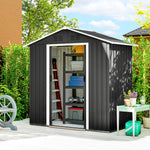 6.5x3.5ft Metal Garden Shed For Garden | Dark Grey