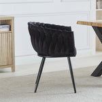 Set Of 2 Baiano Fabric Dining Chairs | Black