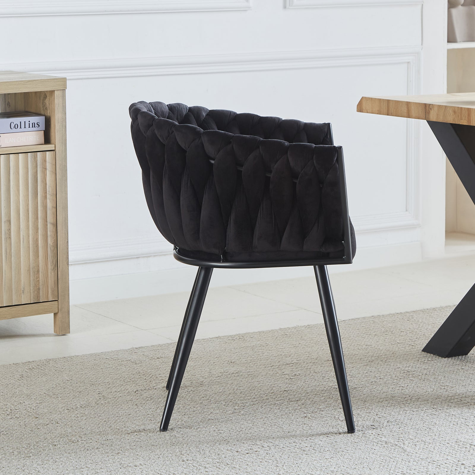 Set Of 2 Baiano Fabric Dining Chairs | Black