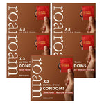 15x Medium Brown Condom For Safer Sex & Contraception (3x5 Pk)
