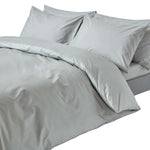 Egyptian Cotton Duvet Cover With Pillowcase, 200 Tc | Super King | Silver Grey