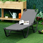 Sun Lounger Recliner W/ 5-position Backrest | Black