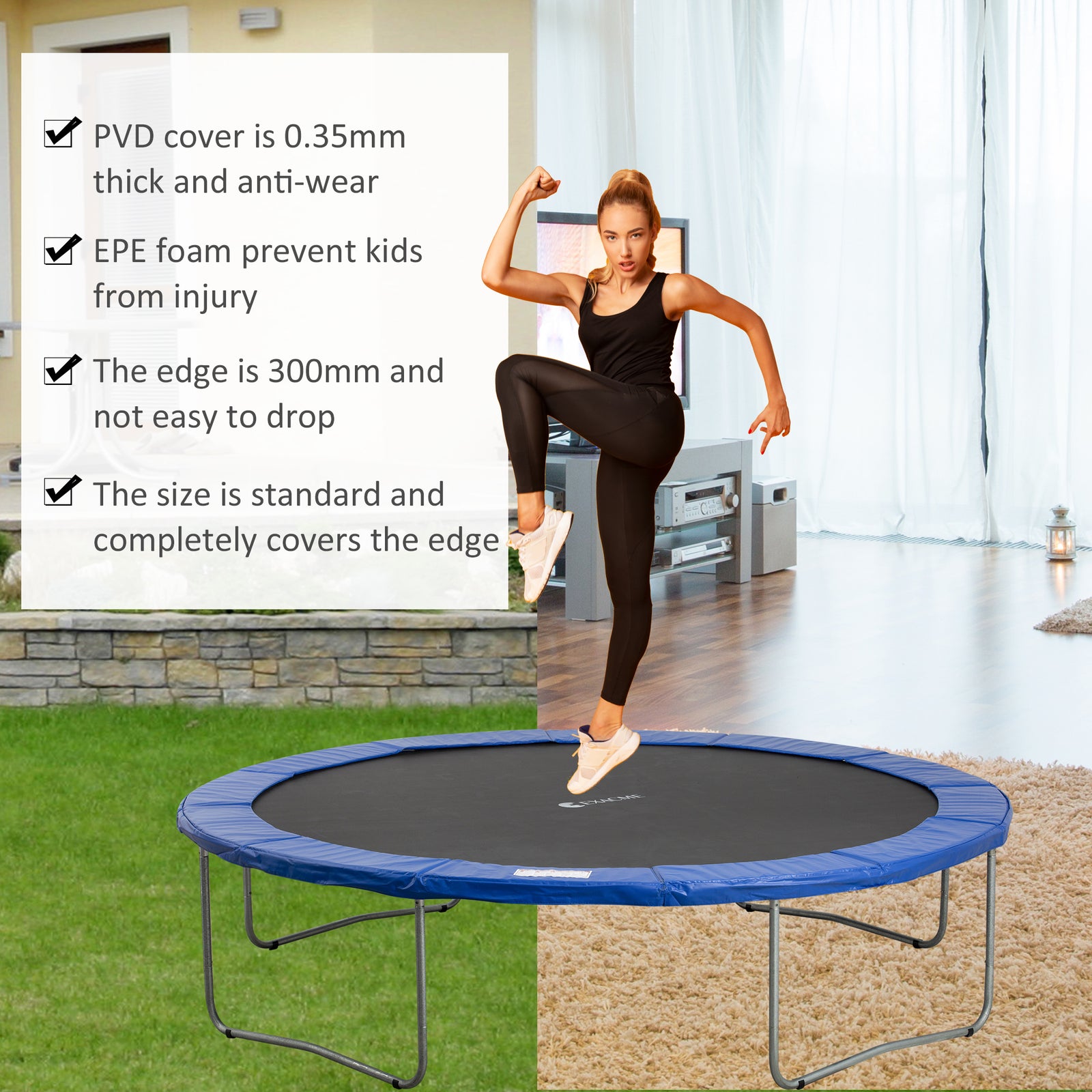 13ft Trampoline Surround Pad - Sky Blue | Blue