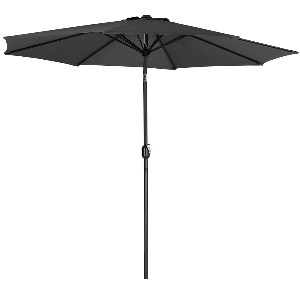 3m Garden Parasol Adjustable Tilting Parasol With Crank Handle For Outdoor Garden Patio Camping Without Base | One Size | Black