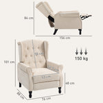 Manual Reclining Armchair W/ Footrest | Beige