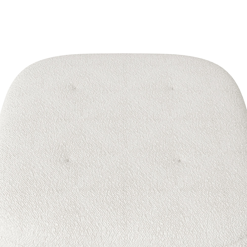 Beige Footstool Pouffe Stool With Wooden Legs