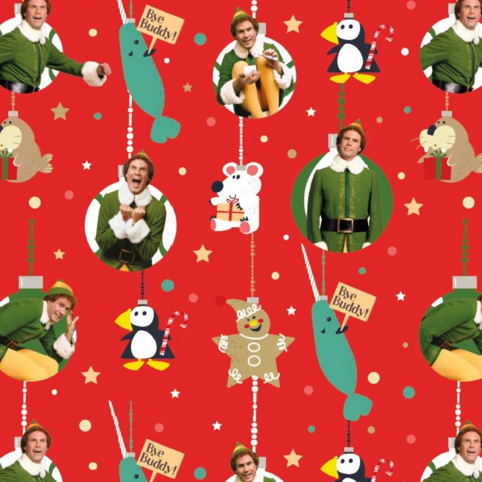 Christmas Gift Wrap, 4 Sheet 4 Tag, Official Product