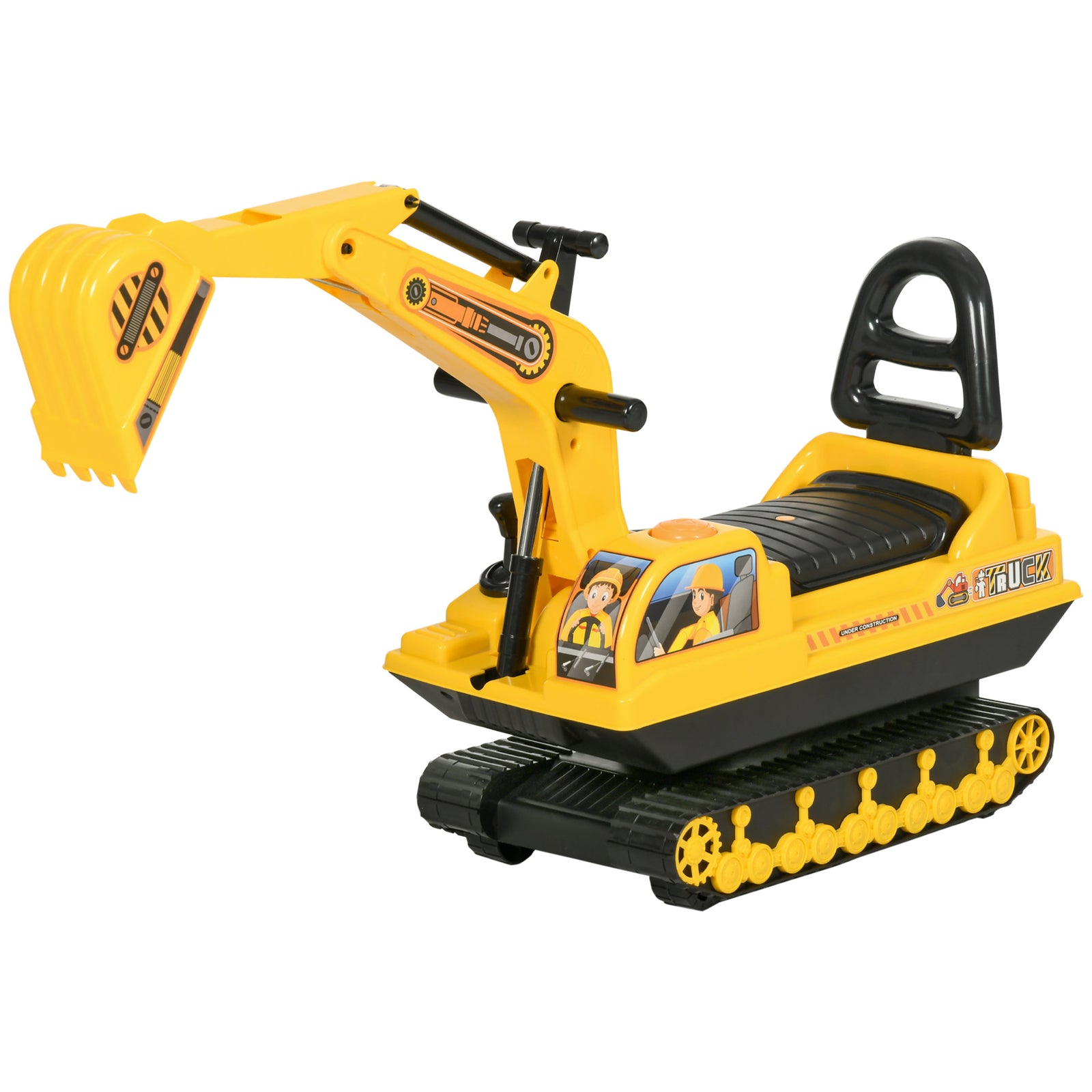 Ride On Excavator Toy Tractors Digger Movable Walker Construction Truck
