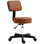 Adjustable Swivel Salon Chair Padded Seat Back 5 Wheels | One Size | Brown