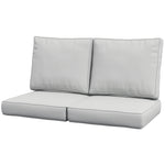2 Seater Outdoor Seat Cushions, Water Repellent W/ Backrest | Light Slate Gray