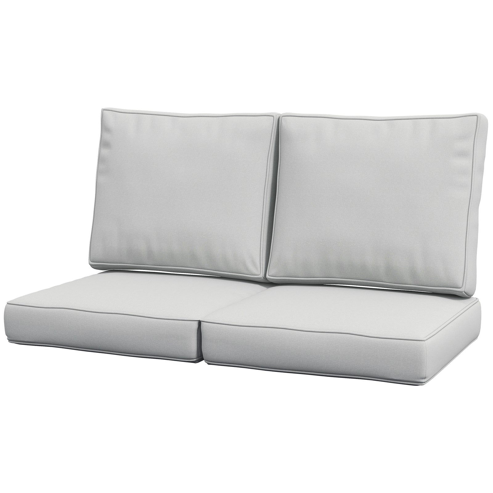 2 Seater Outdoor Seat Cushions, Water Repellent W/ Backrest | Light Slate Gray
