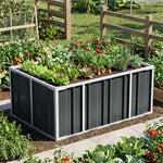 120/160/240cm W X 80cm D X 45cm H Anthracite Grey Raised Garden Bed Galvanized Raised Garden Bed Outdoor Heightened Steel Metal Planter Box | Small
