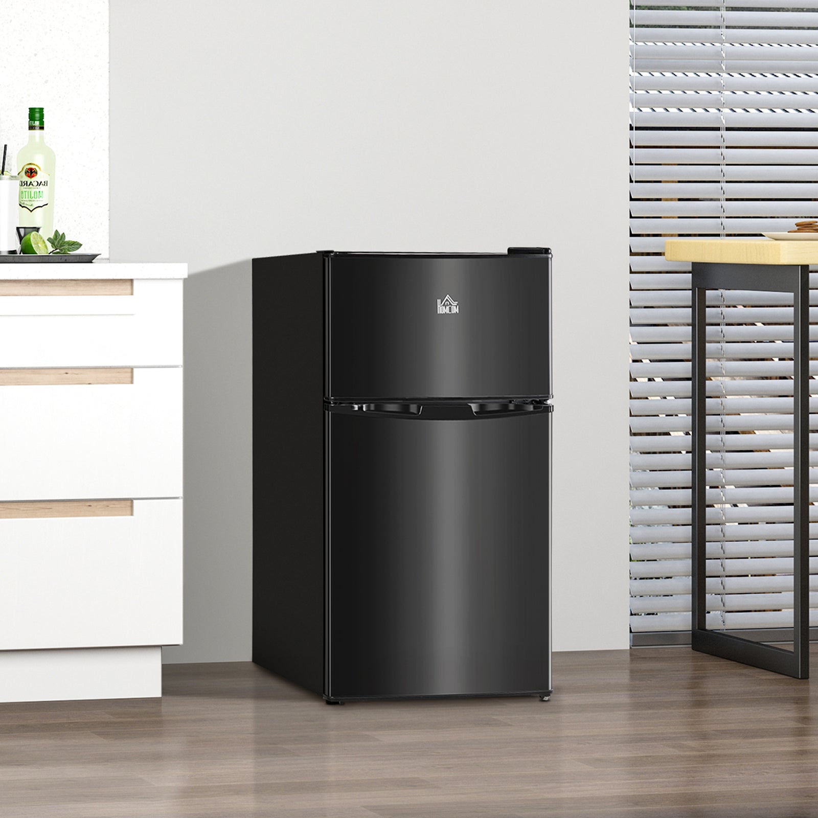 88l Small Fridge Freezer With 5-setting Thermostat, Inner Light | Black