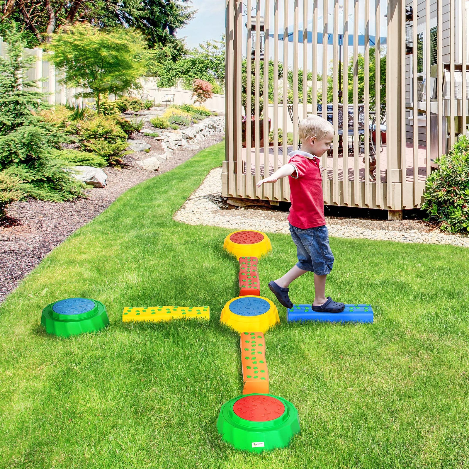 Eight-piece Kids Stepping Stones W/ Non-slip Surface & Bottom, For Kids
