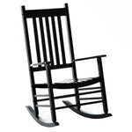 Porch Rocking Chair Wooden Rocker | Black
