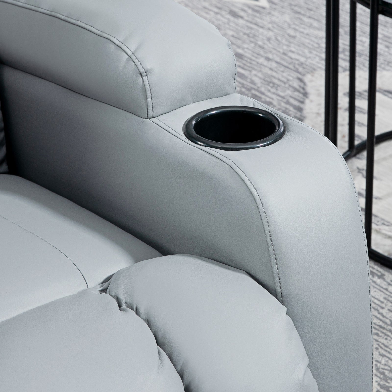 Manual Recliner Chair, Vibration Light Grey