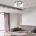 Semi-flush Mount Ceiling Light W/ Metal Base For Living Room
