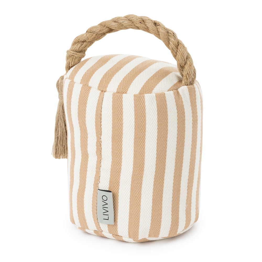 Livivo Weighted Door Stopper - Boho Chic Striped Design 1.5kg Sand-filled With Hemp Handle