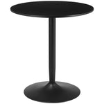 Round Dining Table, Modern Kitchen Table With Steel Base | Black