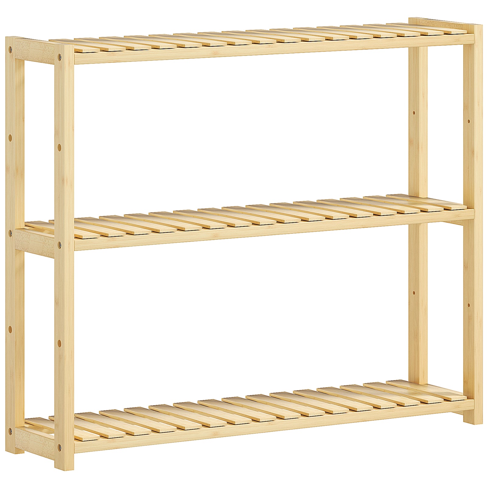3-tier Bamboo Bathroom Storage Shelf With Adjustable Rack