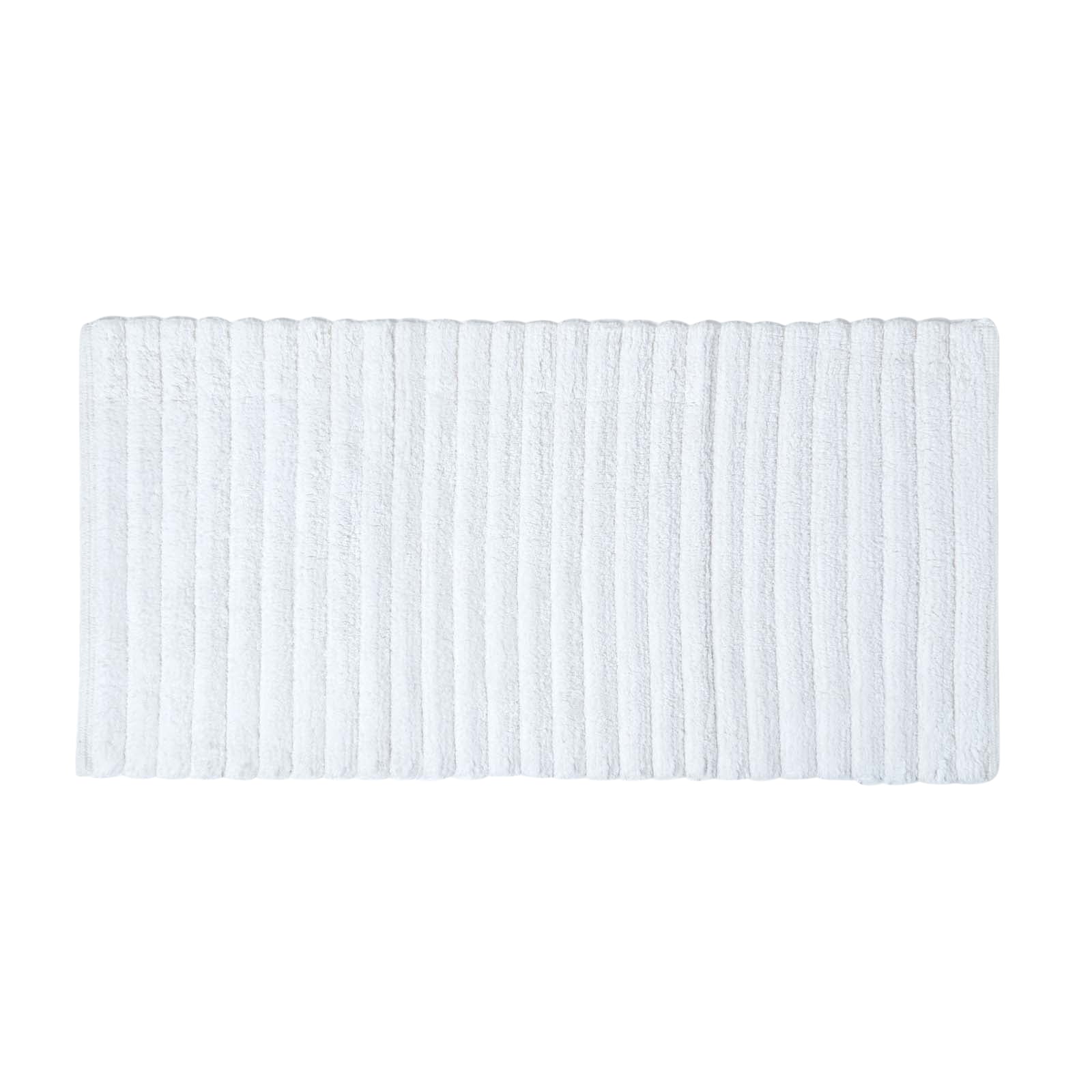 Ribbed Cotton Spa Style Bath Mat | 50cm x 100cm | White
