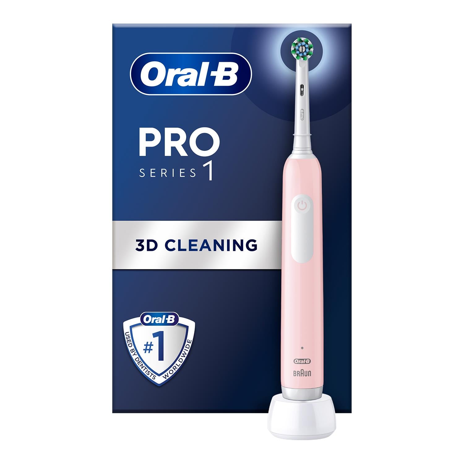 Pro 1 Cross-action Electric Rechargeable Toothbrush With 3 Modes, Pink