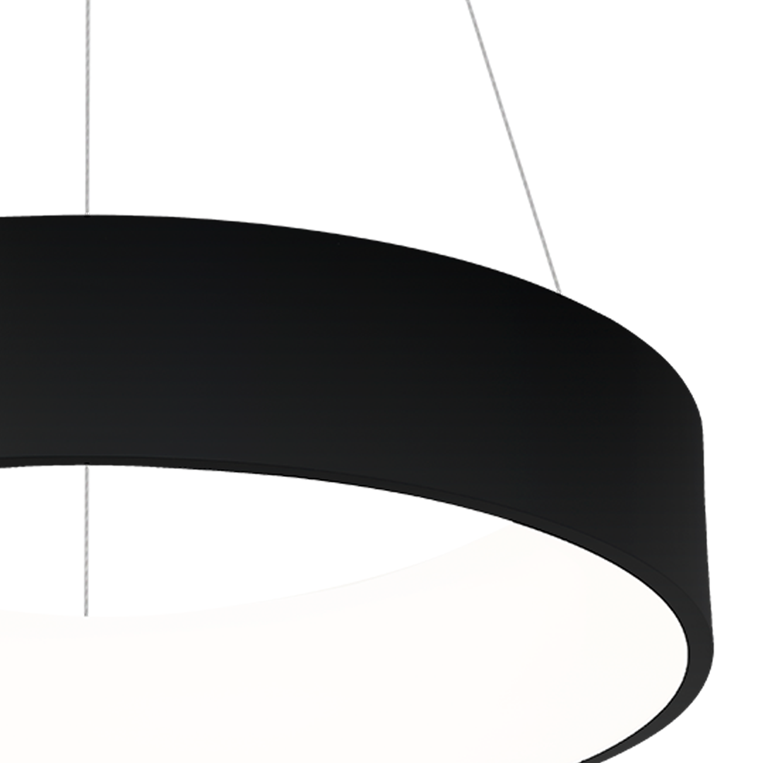 Ohio Stunning Led Pendant Lamp 24w(122w)  45cm Diameter Height Adjustable | Black