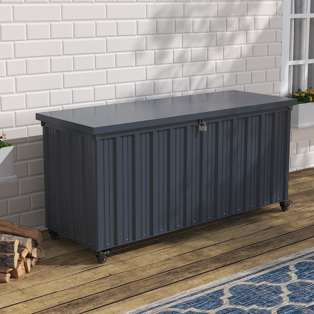 550l Outdoor Large Lockable Metal Storage Box With Wheels