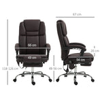 Massage Office Chair, Pu Leather | Dark Brown