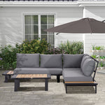 4 Pcs Garden Furniture Conversation Set With Loveseat Table