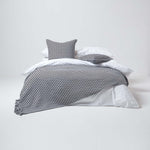 Houndstooth Design 100% Cotton Bedspread Throw | 150cm x 200cm | Black