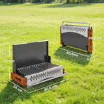 Outsunny Charcoal Bbq Grill Folding Barbecue Grill For Camping Black