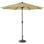 3m Garden Parasol Adjustable Tilting Parasol With Crank Handle With Classic Design Heavy-duty Round Base | One Size | Khaki