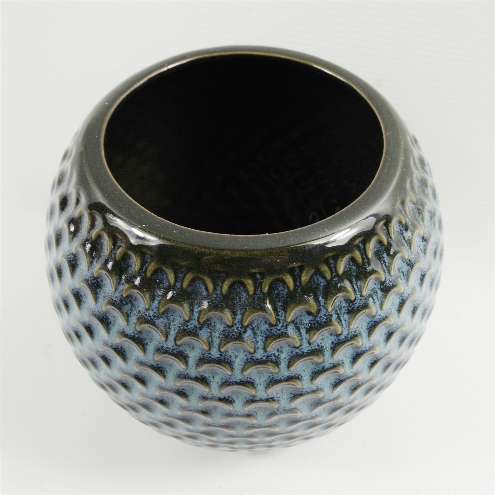 Blue Ceramic Plant Pot 15 X 15 X 12.5cm