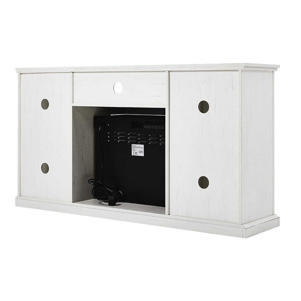 3-sided Electric Fireplace Suite With Fire Surround, Tv Stand Cabinet & Storage Shelf Heater