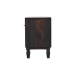 Cadiz Carved Shoe Storage Bench, 2 Drawers, 1 Open Slot, Dark Brown