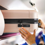 55x35x20cm Cabin Carry Bag Hard Shell Suitcase 100+ Airline Approved | Cabin | Champagne