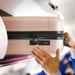 55x35x20cm Cabin Carry Bag Hard Shell Suitcase 100+ Airline Approved | Cabin | Champagne