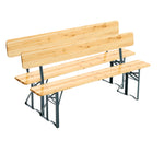2 Pcs Contemporary Folding Wooden Garden Bench Outdoors