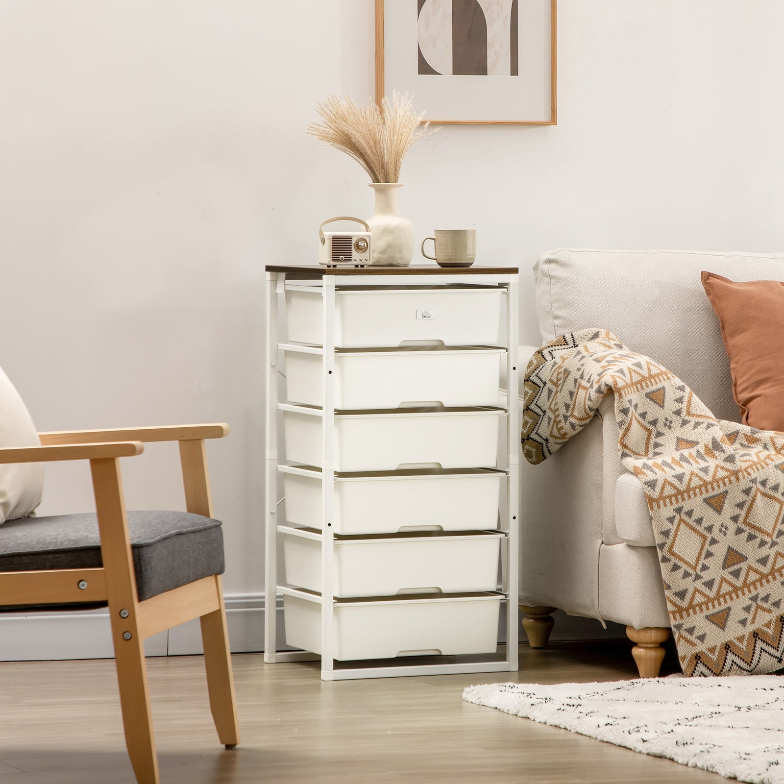 Chest Of Drawers, 6 Drawer Unit Storage Chest White