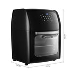 12l Digital Air Fryer Oven With Rotisserie & Skewer Set – 1800w Large Capacity, Touch Panel, 8 Preset Modes, Mesh Tray & Oil Collection Tray