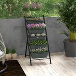 Elevated Plant Stand With 5 Removable Tray Bed Flowers