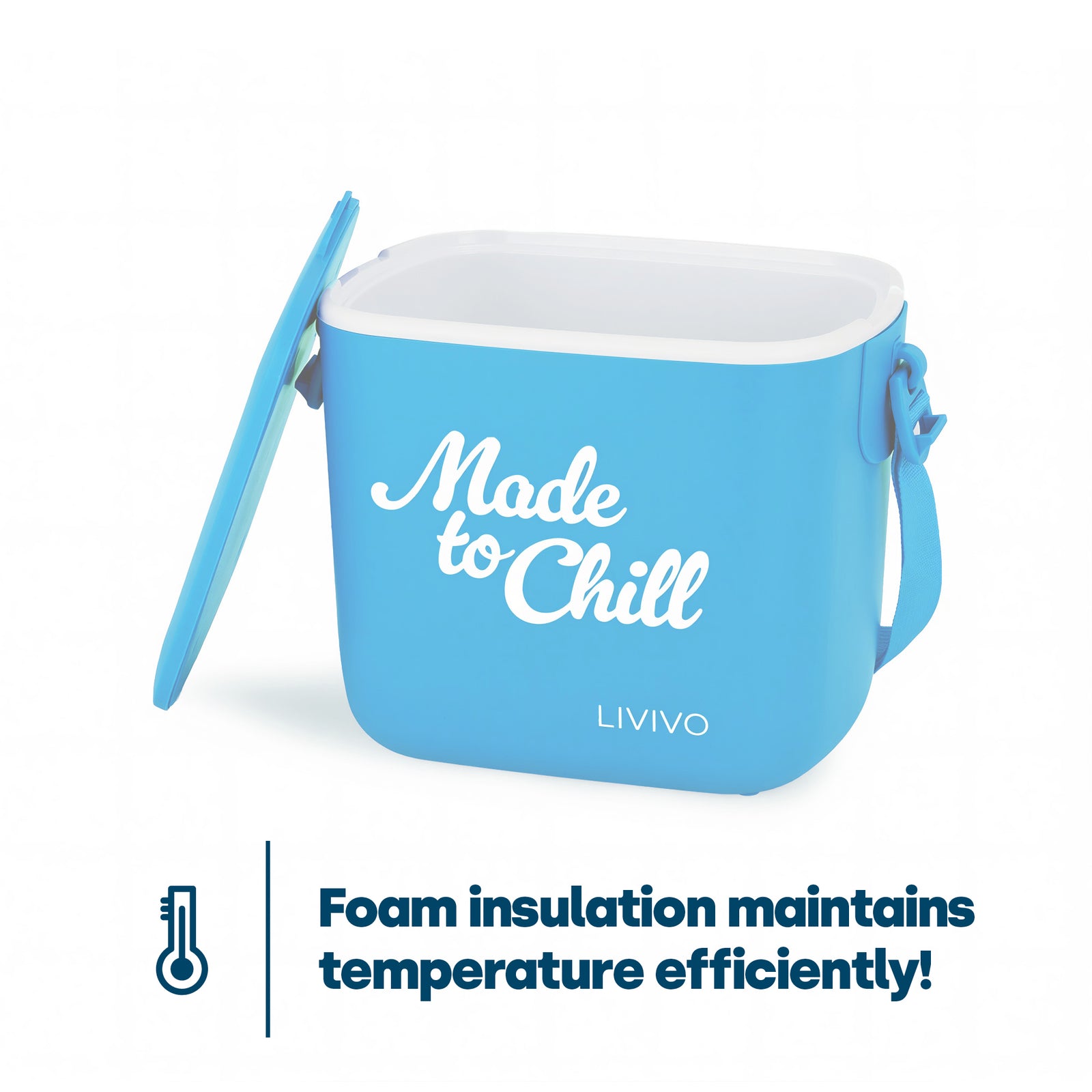 Cool Box 5l Lightweight Portable Foam Insulation Carrying Strap | 5l | Blue