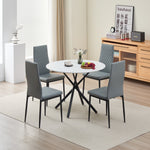 Stylish Seattle Dining Table Set With 4 Emily Faux Leather Chairs