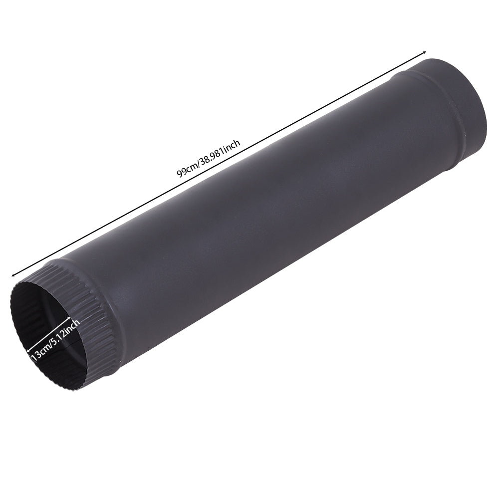 Black Cast Iron Wood Burning Stove Pipe | Large